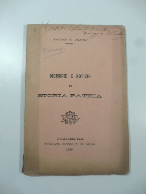 Memorie e notizie di storia patria